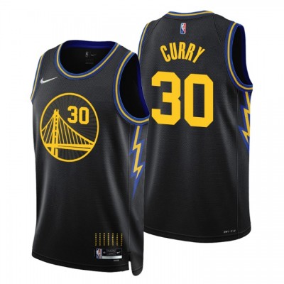 Golden State Warriors #30 Stephen Curry Men's Nike Black 202122 Swingman NBA Jersey - City Edition Men's